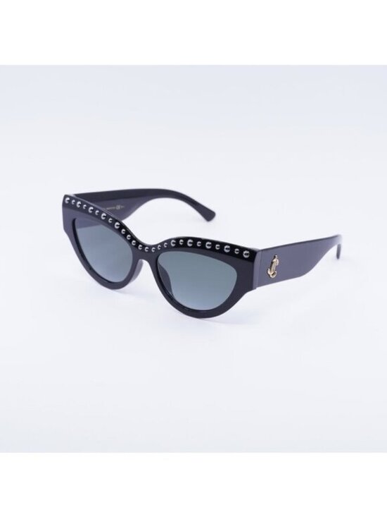 Jimmy Choo SONJA/G/S 0807 9O Sunglasses Black Cat Eye Frame, Grey Lenses main image 10